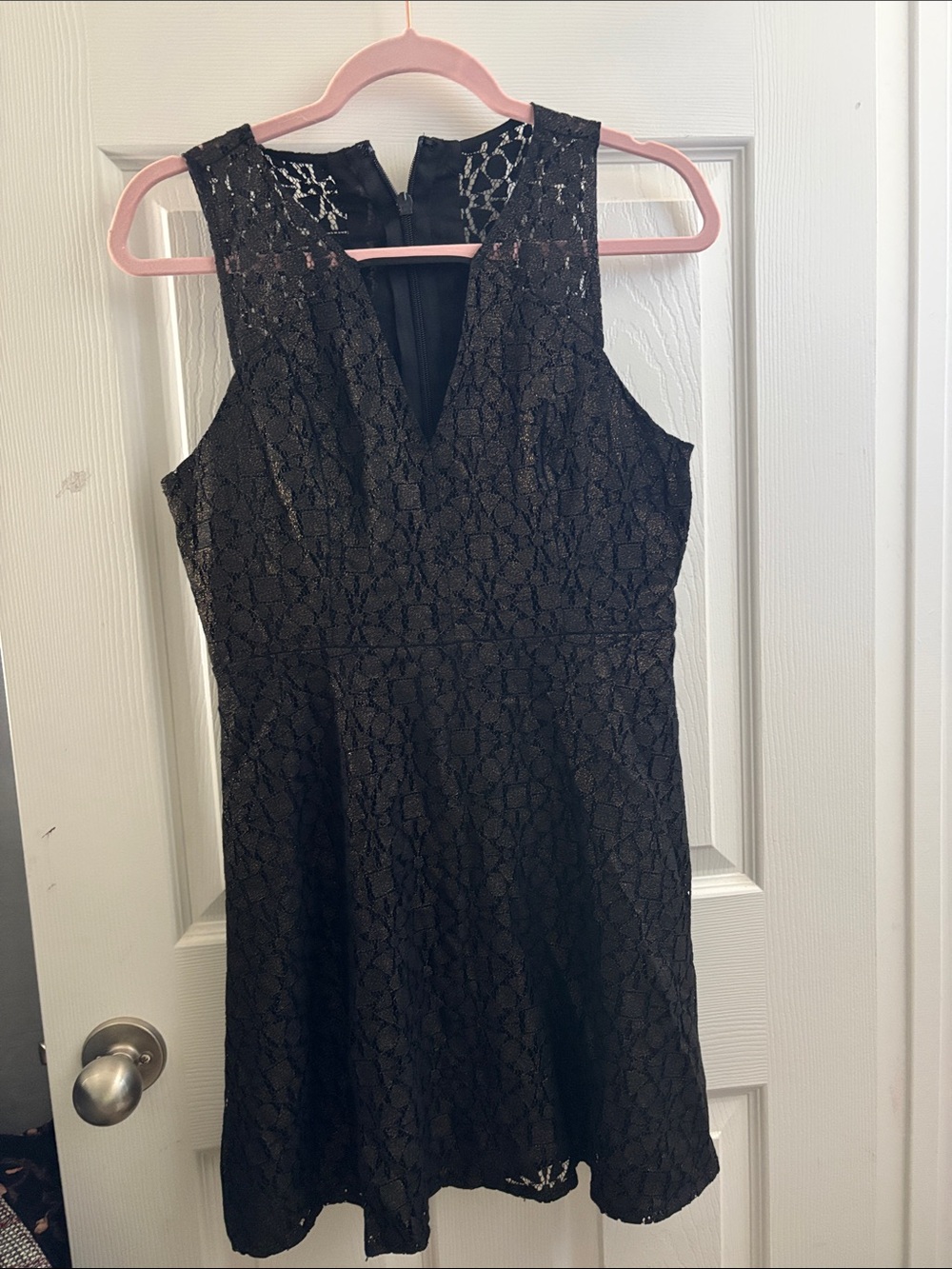 BCBGeneration Black Floral Lace V-Neck Dress